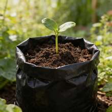 50 Bolsas De Cultivo Plantas Vivero, Trasplante, Agrícola, 25X25 Cm Sin Perforar - Negro - Ver 11