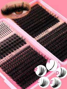CMAYOME 680pcs D-Shaped Synthetic False Eyelashes, Including Various Density Long Lash Clusters, Soft Lash Bundles, And Mixed Lengths Of 8-16mm. Suitable For Lightweight, Waterproof And Sweat-Proof Single Cluster 3D Effect False Lashes To Create Natural And Dramatic Daily Makeup Looks - Multicolor - View 7