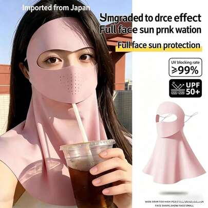 Breathable Full Face Mask For Summer, Unisex Ice Silk Face Cover For Outdoor Activities Like Running, Cycling, Hiking, Provides Sun Protection While Ensuring Smooth Breathing