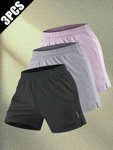 3pcs/Set Pantalones cortos casuales de verano para mujer, estilo versátil deportivo - Multicolor - Ver 9