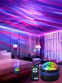 Đèn chiếu cực quang, đèn trang trí chiếu cực quang LED, cấp nguồn USB với cảm biến hồng ngoại, điện áp hoạt động ≤36V, thích hợp cho phòng ngủ và phòng khách. - Nhiều màu - Xem 3