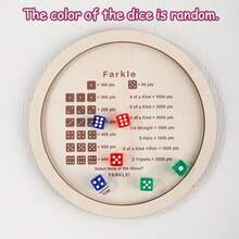 1pc Wooden Dice Game Tray With 6 Dice - Creative Tabletop Game, Ideal For Teens, Family Gatherings And Travel - Multicolor - View 2