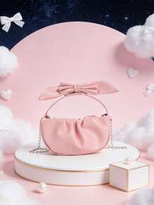This Bow-Tie Tote/Crossbody Bag Features A Casual And Simple Pleated Design, Suitable For Various Occasions Such As Daily Outings, Shopping, Travel, And Photography. It Easily Holds Everyday Essentials And Is A Versatile And Stylish Piece Suitable For All Seasons, Styles, And Occasions. It Also Makes A Wonderful Gift. - Multicolor - View 4