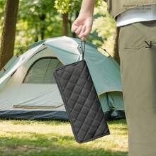 Zipper Pouch Portable Folding Stool, Featuring Durable Steel Frame Structure And Sturdy Fabric Surface, Suitable For Yard, Camping, Picnic, Fishing, Lightweight Storage Stool, Travel Stool - Multicolor - View 2