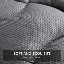 SLEEP ZONE - Cubrecolchón refrescante tamaño acolchado en zonas funda protectora elástica para colchón lavable a máquina bolsillo profundo de 20-53 cm - gris - Ver 5