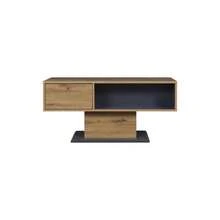 Coffee Table With Wood Grain Finish, Featuring A Handleless Drawer, A Storage Compartment, And A Rear Storage Compartment; Double-Sided Storage Space. Suitable For The Office Or Living Room; Ideal As A Coffee Table With Ample Storage. - 灰色 - 查看 10