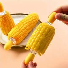 2/6/10pcs Stainless Steel Corn Roasting Skewers With Ergonomic Yellow Tips - Multipurpose Kitchen Tool For Grilling, Baking, Boiling - Suitable For Corn Cobs, Fruits, Vegetables, Meats - Dishwasher , Easy Storage - Ideal Cooking Accessory - Sharp Pointed Tip, Non-Slip Handle, Convenient To Use - Multicolor - View 2