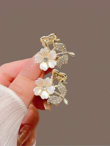 2pcs Women's Alloy Rhinestone Crystal Flower Hair Claw Clips, Elegant Luxury Hair Accessories, Romantic Glamorous Hair Clips For Bun, Suitable For Daily, Work, Party Summer - Multicolor - View 15