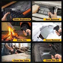 140000RPM Multi-Functional Handheld Turbo Jet Blower, 2-In-1 Blowing & Suction Electric Air Duster With 52m/S Hurricane Wind Force, 150km/H Wind Speed, 200W High Power & 380G Wind Pressure, Violent Hair Dryer With Stepless Speed Regulation, Overheat Protection, Intelligent Chip, Noise Reduction & Long Endurance, Comes With Multiple Replaceable Nozzle Attachments, Perfect For Car Snow Removal, Car Interior Deep Cleaning, Home Keyboard Dusting, Pet Drying, Yard Leaf Blowing, Camping Fire Aid, Inflatable Cushion Inflation, Workshop Tool Bench Cleaning, Factory Equipment Dust Blowing, Camera Lens Blowing & Sofa Dust Removal - Black - View 2
