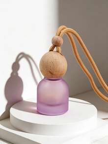 10ml TSA Approved Matte Glass Refillable Fragrance Spray Bottle With Natural Wooden Cap And Hanging Rope, Leak-Proof Mini Cosmetic Bottle, Portable Car Diffuser, Bohemian Car Interior Decor, Travel Essential & Gift For Women - Multicolor - View 6