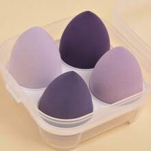 Makeup Sponge Set, Soft Latex-Free , Wet & Dry Dual-Use Cosmetic Sponges, Flawless Powder-Free Makeup Puffs In Storage Case - Hồng - Xem 5