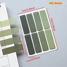 160pcs 1 Style Gradient Color Sticky Notes, Index Tabs, Book Labels, Note Labels, Annotation Labels, Colored Page Marker Tabs For Book Annotation, File Classification And Book Notes - one-size - View 13