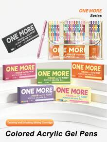36/48/72/108 Colors Retractable Gel Pens, 0.8mm Tip Acrylic Paint Pens With Strong Coverage, Quick-Drying Ink That Won't Fade On Glass, Stone, Ceramic, Multi-Purpose Drawing Pens, Professional Art Supplies, Back To School Essential Gift - Colored Gel Pens - View 3