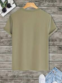 Camisetas de manga corta para hombre con letras en español, camiseta elegante, cómoda y versátil para el verano. - Negro - Ver 5