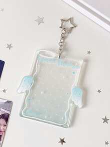 1 hộp đựng hình cánh thiên thần chấm bi trong suốt, vỏ bảo vệ máy ảnh chụp lấy liền 3 inch, bộ mặt dây chuyền trưng bày thẻ hình thần tượng học sinh - cánh - Xem 12