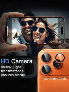 3 Stücke - Orange Kameraobjektiv Schutzfolie kompatibel mit iPhone 17 Pro/17 Pro Max, 1:1 unsichtbarer Originalpassform Kameraobjektiv, 9H gehärtetes Glas unabhängiger Metallschutz, hochdefinitiv transparent, einfache Installation, leicht, geeignet für 17 Pro Max/17 Pro/17/16 Pro Max/16 Pro/16 Plus/16/15 Pro Max/15 Pro/14 Pro Max/14 Pro Handys, Handyzubehör, Handyhüllen, tägliche Grundausstattung - Orange - Übersicht 5