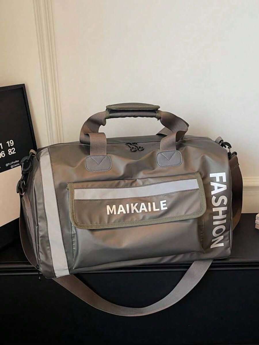 Túi thể thao viền phản quang | Túi du lịch cỡ lớn, nhẹ với ngăn đựng giày | Túi du lịch cuối tuần dành cho cả nam và nữ - Nhiều màu - Xem 1