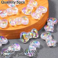 5 pezzi di perle acriliche trasparenti a forma di stella, fiore e pallone da calcio, materiali per la realizzazione di gioielli fai-da-te per collane, bracciali e orecchini - Perline acriliche trasparenti fai da te - Visualizzare 19
