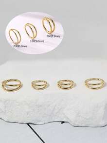 DAILI 1 Pc Double Cartilage Hoop Nose Ring Stainless Steel Septum Clicker Conch Piercing Jewelry Septum Clicker Rings Cartilage Earring Helix Rook Tragus Gold Silver 18G 16G 8mm 10mm - Double Cartilage Earrings - View 6