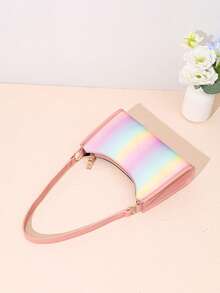 Women's Fashion Colorful Underarm Baguette Shoulder Bag - Multicolor - View 6