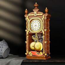 Shoze Retro  Clock 3D Wooden Puzzle With Real Clock Function & Link Mechanical  DIY Building Set Unique Home Decoration Gift For Adults - 預設 - 查看 4