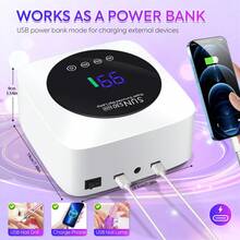 Rechargeable UV LED Nail Lamp, Portable Wireless UV Nail Lamp With LCD Display, Auto Sensor, 3 Timer Settings And Smart Sensor Nail Dryer, Detachable Bottom - EU C Type Plug(220-240V) - View 6