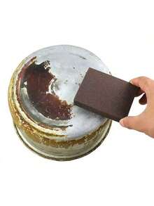 2/4pcs Magic Rust Removal Sponge, Scrubbing Cleaning Brush, Suitable For Kitchen, Bathroom, Home, Household Supplies - A - View 2
