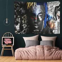 X-XXXTentacions 17 Rapper Printed Large Wall Tapestry Wall Hanging Decoration Household Decor Blanket - 1PC - 查看 7