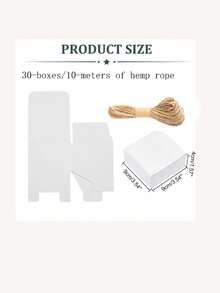 30pcs White Jewelry Gift Boxes With Jute Rope, Small Kraft Paper Foldable Jewelry Storage Boxes, Multi-Purpose Accessory Packaging Gift Boxes For Necklace, Earrings, Rings, Bracelets Display And Presentation - White - View 7