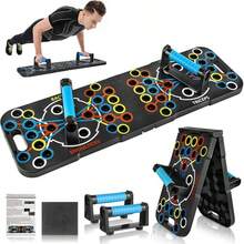 1 Set de Tabla de Flexiones Multifuncional de ABS, Equipo de Entrenamiento para Pecho y Abdominales, Herramienta de Fitness para Gimnasio en Casa, Soporte de Flexiones, Tabla Abdominal Portátil, Calidad Profesional, Regalo de Cumpleaños/Festividad, Equipo Deportivo para Escuela/Club/Gimnasio - Multicolor - Ver 2