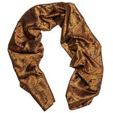 Premium Stylish Brown Tropical Print Scarf Bow Tie Pocket Square Cufflinks 4Pcs Set For Prom & Dinner - Brown - View 3