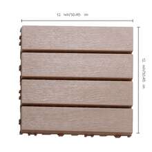 44/27-Pack 12"X12" Interlocking Deck Tiles, Plastic Waterproof Outdoor Flooring For Patio, Pool, Backyard, Balcony – All-Weather - Brown - View 5