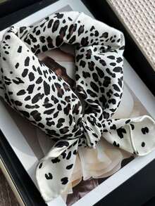1件豹纹动物图案方巾，可作领巾或围巾 - 彩色 - 查看 5