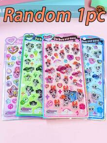 3D防水贴纸，可爱仿树脂贴纸，适用于笔记本电脑、手机壳、水瓶，复古动漫风格贴纸 - 彩色 - 查看 6