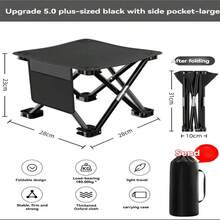 Ultralight Foldable Camping Stool, Durable Stainless Steel Frame, Quick Assembly, Ideal For Camping, Fishing, Outdoor Activities And Hiking. Compact Design, Easy To Carry. Travel Stool | Portable Stool, Sturdy And Durable, Essential Camping Gear. - D - View 2