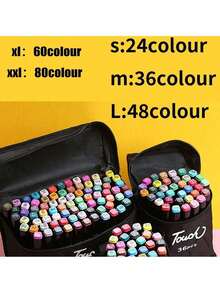 Dual-Tip Marker Set, 12/24/36/48/60/80 Colors, Anime Drawing, Art Supplies, Holiday & Christmas Gift, Best Wishes (Random Colors) Suitable For Marking And Markers (Random Style & Color) - A - View 7