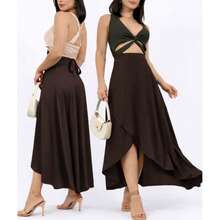 Women's Long Wrap Skirt In Viscose Linen With Tie Detail – Style And Comfort – One Size - Rust Brown - View 2