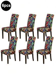1pc/4pcs/6pcs/10pcs Elastic Soft Parsons Dining Chair Covers, Removable And Washable Universal Fit Kitchen Restaurant Chair Covers With Elastic, Spring/Summer Green Leaf Print Dining Chair Covers, Protect Furniture And Home Decor, Create Festive Atmosphere For Dining Room, Living Room And Kitchen Chairs - Multicolor - View 21