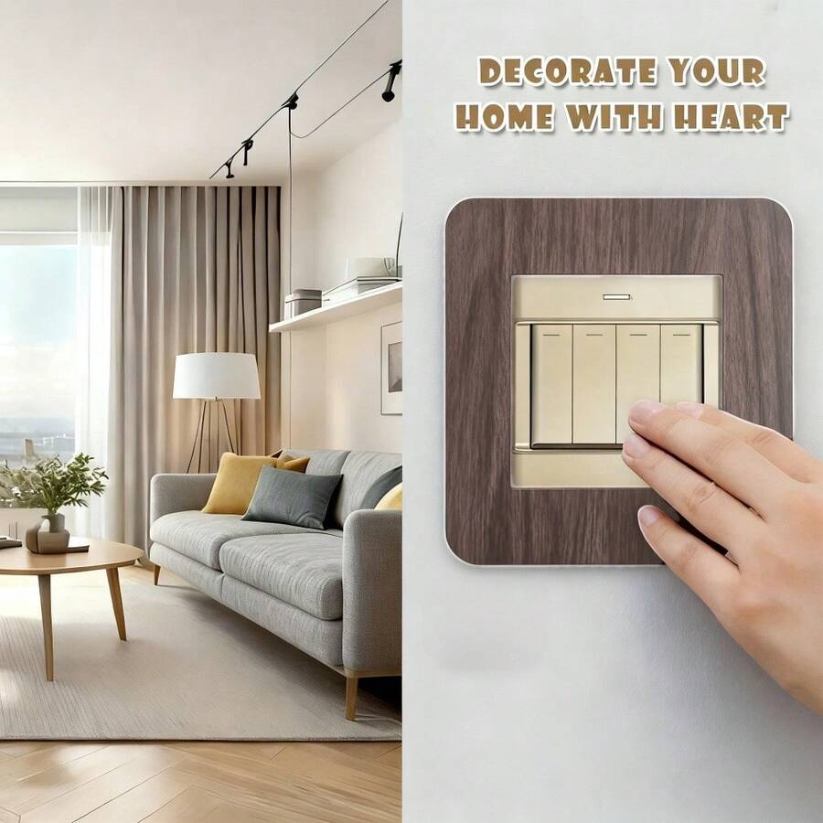 2pcs Modern Switch Panel Stickers, No Installation Or Wiring Needed, Durable PC Plastic Material, Fits Standard Switches, Suitable For Living Room, Bedroom, Office, Easy Installation And Removal, Home Decor Upgrade - Multicolor - View 1