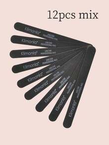 klimonla Dũa móng tay bằng gỗ màu đen, dụng cụ làm đẹp chuyên nghiệp, dùng để tạo hình, làm mịn và hoàn thiện móng, 12 dũa mỗi gói, đồ dùng làm móng, dụng cụ làm móng, dụng cụ làm móng, trở lại trường, móng tay, dụng cụ làm móng để dán móng - màu đen - Xem 5