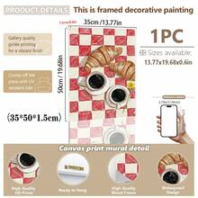 Tranh treo tường bằng vải canvas có khung, tranh áp phích, tranh nghệ thuật, họa tiết cà phê và bánh sừng bò kẻ ô, tranh áp phích về thực phẩm và đồ uống, họa tiết bánh sừng bò và cà phê, tranh treo tường hình tách cà phê, họa tiết nhà bếp cổ điển, quà tặng sinh nhật tốt nghiệp, trang trí nhà hàng, trang trí nhà cửa. - Nhiều màu - Xem 12