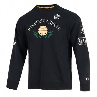 Under Armour 亚太区 Curry Flc Crew 男士卫衣/套头衫，舒适轻便户外休闲运动卫衣 6012750-001