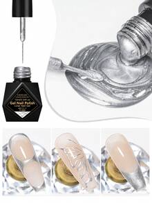 FOUR LILY 2pcs 10ml Metallic Painting Line Nail Gel Polish Set, Y2K Style Gold & Silver Line Nail UV Gel Paint, Suitable For French Manicure DIY At Home And Nail Salon - Multicolor - View 6
