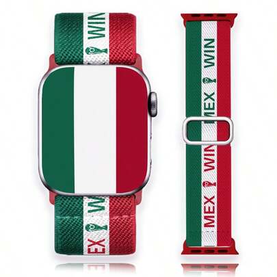 Soccer Fan Sport Band Compatible With Apple Watch 49mm 45mm 44mm 42mm, Adjustable Mexican Flag Theme Strap Compatible With IWatch Ultra 2/Series 9/8/7/SE, Country Colors Football Supporters Gift, CELEBRATE Mexico - GLOBAL SOCCER EVENT 2026