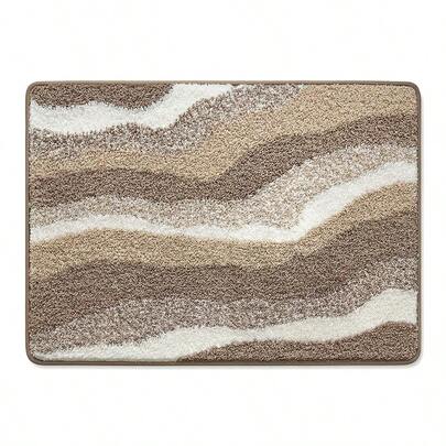 1 Tấm thảm trải sàn phòng tắm giả cashmere, mềm mại, chống trượt, họa tiết hình học, thấm hút tốt, thích hợp cho trang trí nhà cửa.