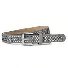1 chiếc thắt lưng TPE phong cách punk đường phố, đính đinh tán kim loại và đá lấp lánh, phù hợp với quần jeans. - Nhiều màu - Xem 3