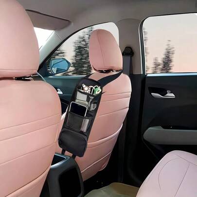 Bolsa de almacenamiento para asiento de coche, bolsa de almacenamiento lateral del asiento con múltiples bolsillos, bolsillo de malla multifuncional, capaz de sostener teléfonos móviles, carteras y gafas, adecuado para sedanes, SUV y camiones.