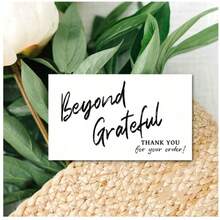50 Pack White Thank You Cards, Thick Paper Smooth Writing Mini Gift Cards, Simple Elegant Blank Decorative Message Cards For Supporting Small Business, Store Owners, Online Shop Sellers, Perfect For Business Packaging, Retail Orders, Party Favors, Holiday Greetings, Birthday, Thanksgiving, Baby Shower, Wedding, Back To School & Daily Gratitude Stationery Supplies - Multicolor - View 5