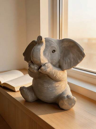 1pc Compact Cute Modern Style Elephant Figurine, "See No Evil, Hear No Evil, Speak No Evil" Three Elephants Sculpture, Suitable For Home Office Desk Bookshelf Micro Landscape Decor, Gift For Elephant Lovers