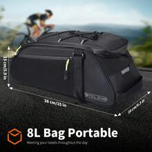 26 Reflective Cargo Bags, Reflective Rear Bike Pannier Bags, Bicycle Saddle, 8L Bike Rear Rack Storage Bag With Shoulder Strap, Suitable For Commuting And Travel, 2 Styles Available - Black - View 11